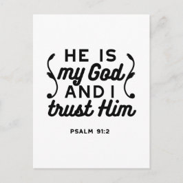 Psalm 91:2 – Trust in God Christian Bible Verse Vykort