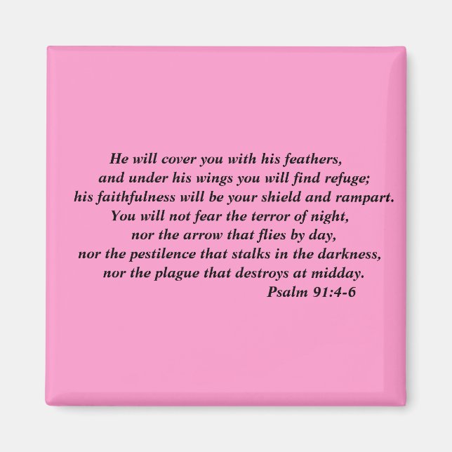 Psalm 91:4-6 Magnet (Framsidan)