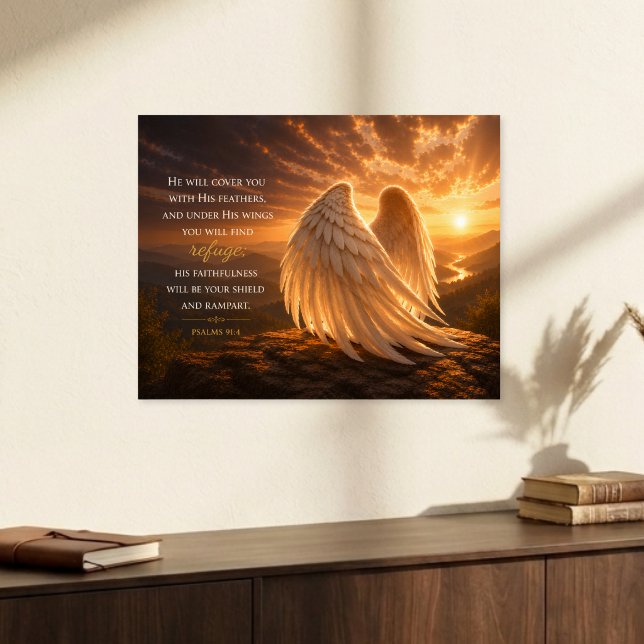 Psalm 91:4 Änglaängar Kristen Poster (Skapare uppladdad)