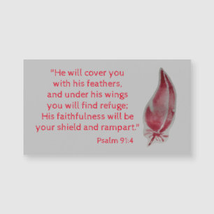 Psalm 91:4 Fjäderbibelns versa magnetkort