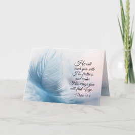 Psalm 91:4 Han täcker dig med hans fjädrar Kort