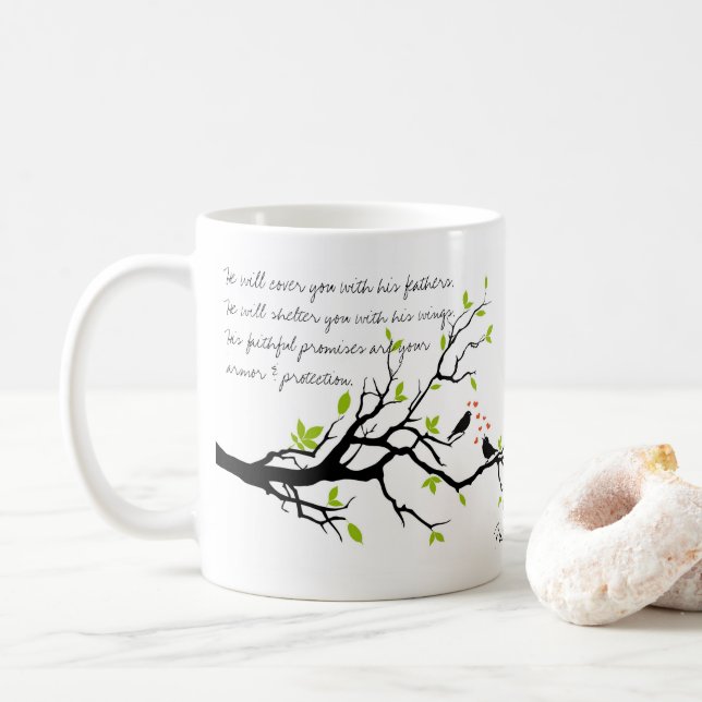Psalm 91,4 kaffemugg (Med munk)