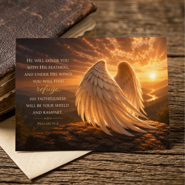 Psalm 91:4 Kristet Uppmuntran Vykort (Skapare uppladdad)