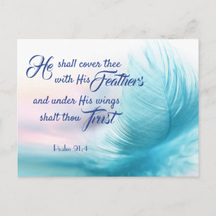 Psalm 91:4 Kung James Version Postcard Vykort