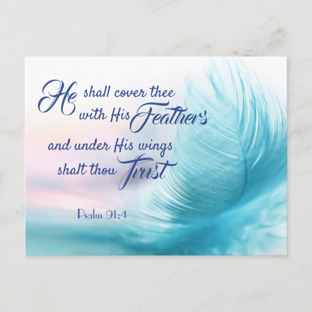 Psalm 91:4 Kung James Version Postcard Vykort (Framsida)