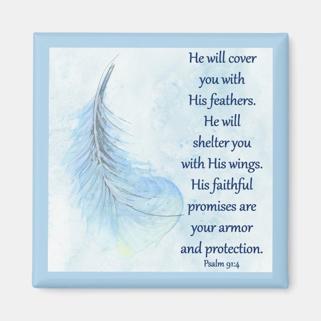Psalm 91:4 Ludd Magnet (Framsidan)