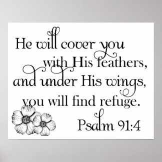 Psalm 91:4 Skriv ut Poster