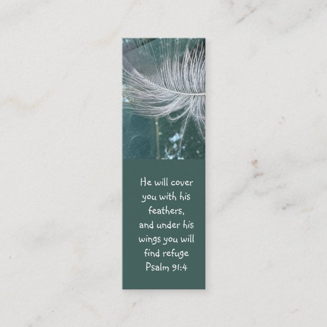 Psalm 91:4 Vingar Guds skydd Bibelskrift Mini Visitkort (Framsida)