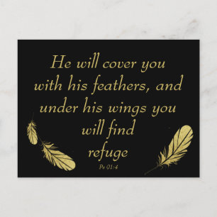 Psalm 91:4 Vingar Guds skydd Bibelskrift Vykort