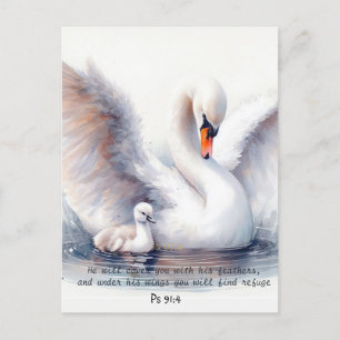 Psalm 91:4 Vingar Guds skydd Bibelskrift Vykort