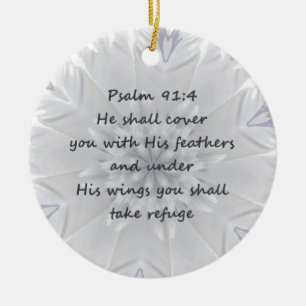 Psalm 91:4 Vingar Guds skydd Idéonationellt skydd Julgransprydnad Keramik