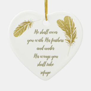 Psalm 91:4 Vingar Guds skydd Idéonationellt skydd Julgransprydnad Keramik