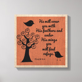 Psalm 91:4 Wrapped Canvas