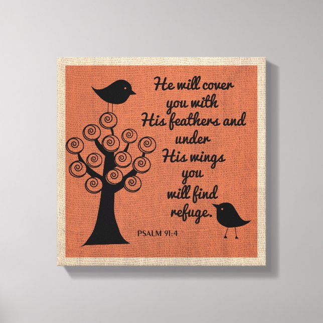 Psalm 91:4 Wrapped Canvas (Framsida)