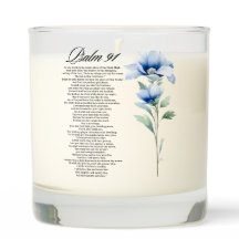 Psalm 91 Akvarell Blå Blomma Bibel Skrifter