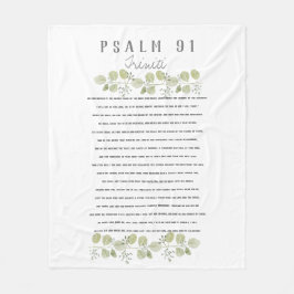 Psalm 91 Akvarellblad Över Ditt Barn Anpassad Fleecefilt
