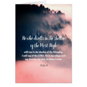 Psalm 91 all text inuti bergen hälsningskort