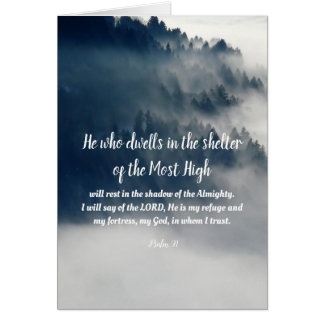 Psalm 91 all text inuti bergen hälsningskort