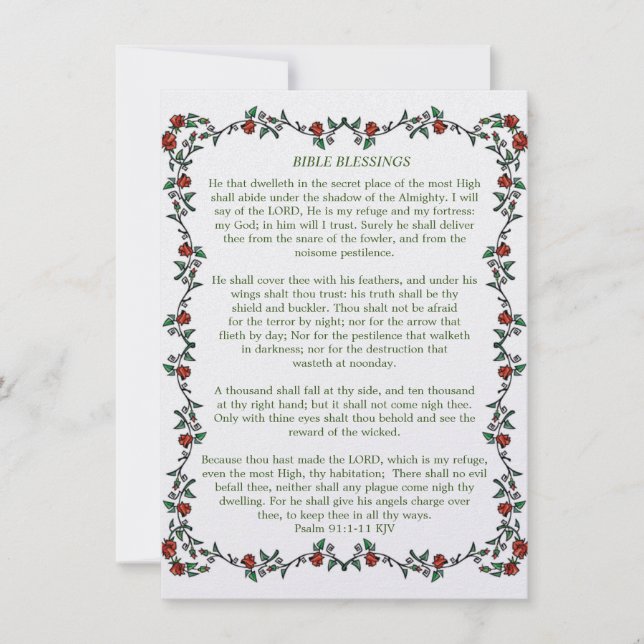 Psalm 91 Bibelblommor Kort (Framsida)
