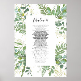 Psalm 91 Bibelcitattskript Eucalyptus Poster