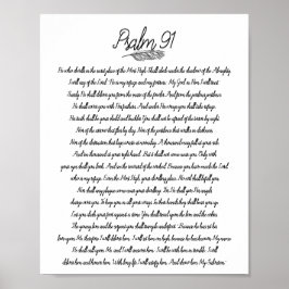 Psalm 91 Bibeldekor Fjäder Kristet Konstverk Poster