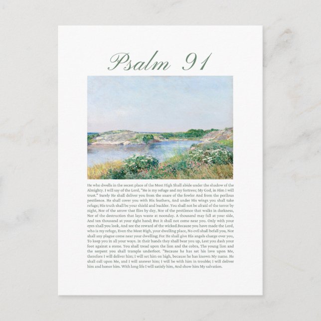 Psalm 91  Bibelvers vykort (Framsida)