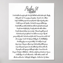 Psalm 91 Bible Decor Feather Christian Art Poster