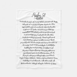Psalm 91 Bible Design Feather Christian Fleecefilt