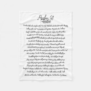 Psalm 91 Bible Design Feather Christian Fleecefilt