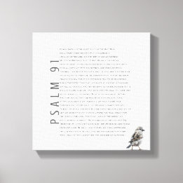 Psalm 91 Bible Scripture Christian Bird Art Sign Canvastryck