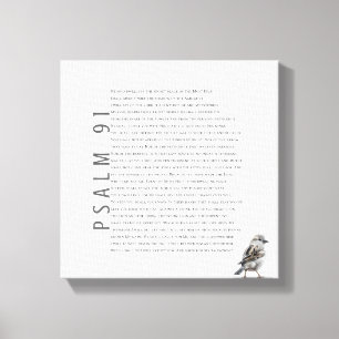Psalm 91 Bible Scripture Christian Bird Art Sign Canvastryck