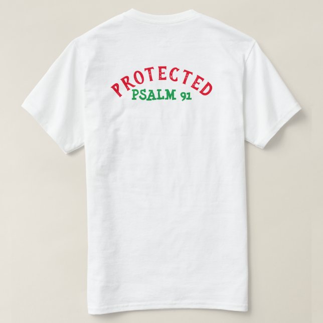 Psalm 91 Bible Scripture Girls Christian T-shirt (Design baksida)