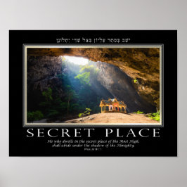 Psalm 91 Bible Verse English Hebrew Inspirational Poster