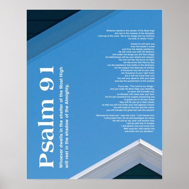 Psalm 91 bible verse scripture art gifts poster (Framsidan)