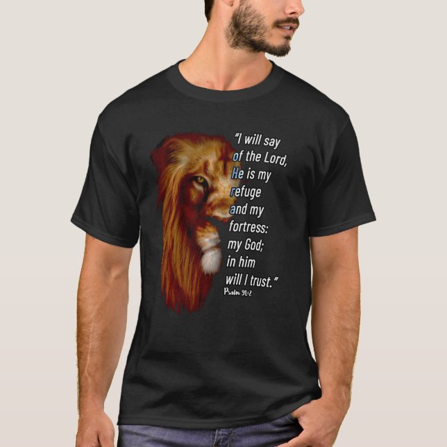 Psalm 91 Bible Verse T Shirt (Framsida)