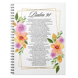 Psalm 91 Blommigt Geometric Ram Anteckningsbok