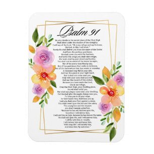 Psalm 91 Blommigt Geometric Ram Magnet