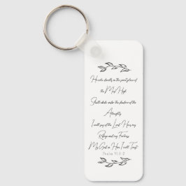 Psalm 91 Botanical Löv Christian Bible Verse Nyckelring