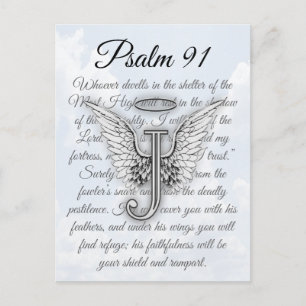 Psalm 91 Brev J Angel Vinge Halo-vykort Vykort