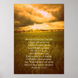 Psalm 91, Christian poster med dramatiskt fält