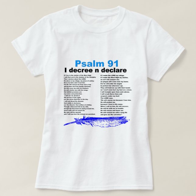 Psalm 91 Christian T-shirt (Design framsida)