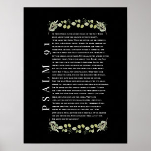 Psalm 91 Eucalyptus Löv Bible Verses Poster