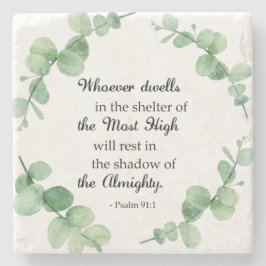 Psalm 91 eucalyptus wandequristian-religiös bibel stenunderlägg
