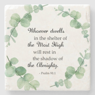 Psalm 91 eucalyptus wandequristian-religiös bibel stenunderlägg