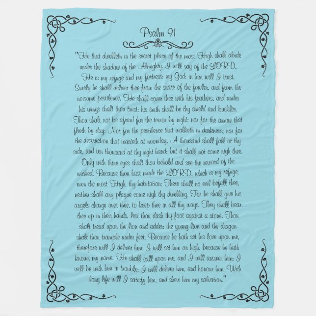 Psalm 91 Fleece Blanket (Framsidan)