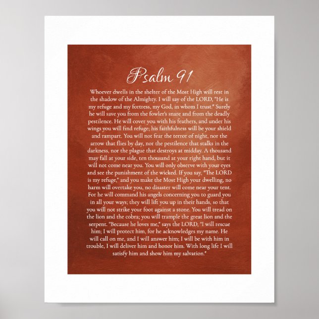 Psalm 91 för beskydd poster (Framsidan)