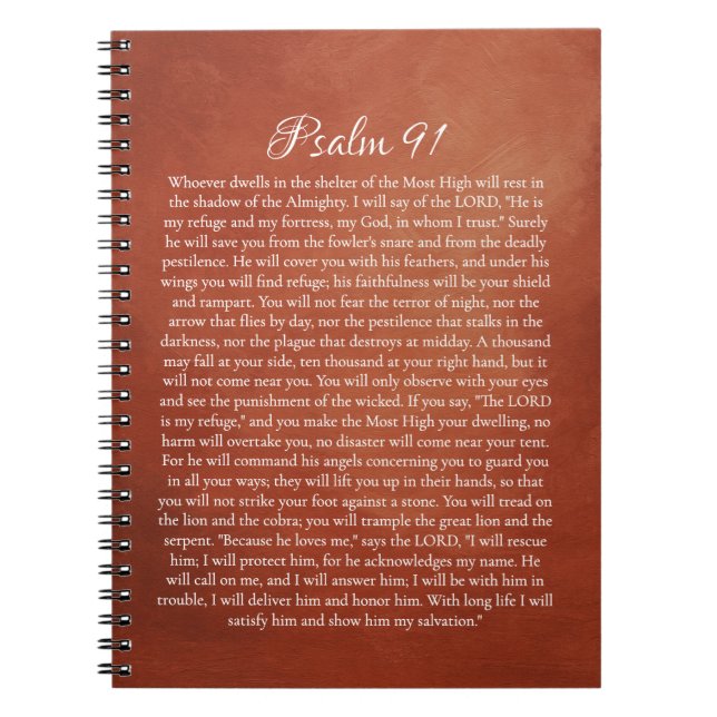 Psalm 91 för skydd anteckningsbok (Framsidan)