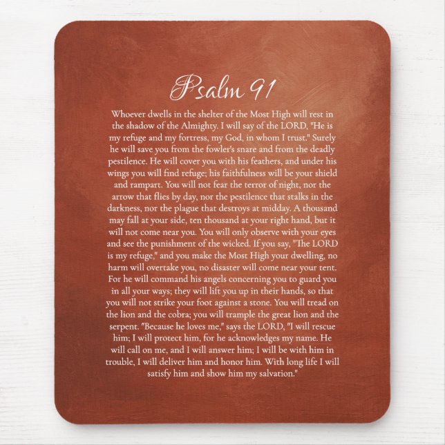 Psalm 91 för skydd musmatta (Framsidan)