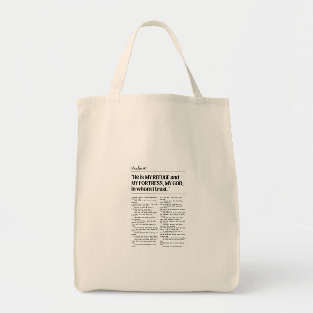 Psalm 91 God's Protection Grocery Bag Tygkasse (Framsidan)