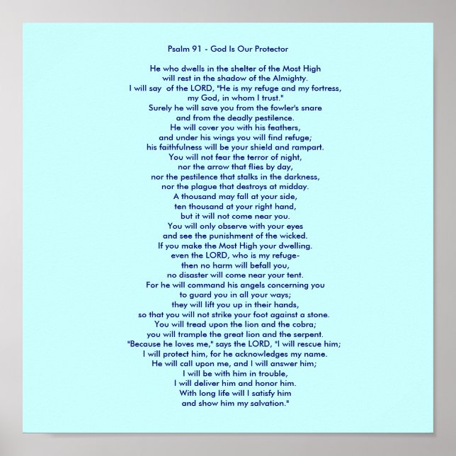 Psalm 91 - Gud är vår beskyddare Poster (Framsidan)